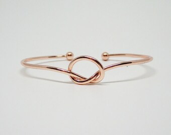 Rose Gold Love Knot Bracelet, Tie the Knot Bracelet, Bridesmaid Proposal Gift, Bridesmaid Gifts, Tie the Knot, Bracelet, Love Knot Bangle