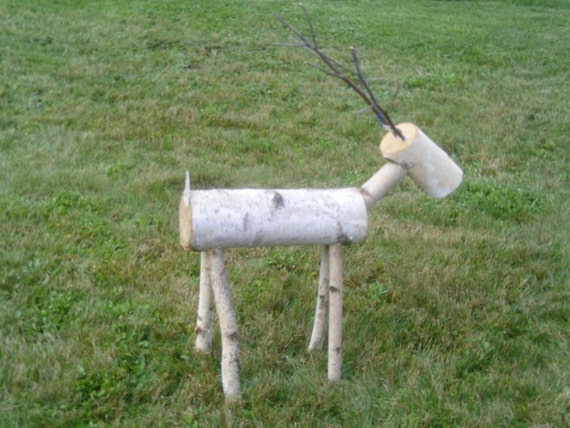 white birch deer lawn ornament holiday yard decor white birch deer lawn ornament holiday yard decor