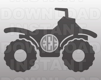ATV SVG File,Quad SVG,Off Road svg,Vehicle svg,Monogram svg-Vector Clip Art for Commercial & Personal Use-Cricut,Cameo,Silhouette,Vinyl