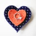 Two Nesting Hearts - Textured Pottery Spoon Rests or ring dishes - set of two