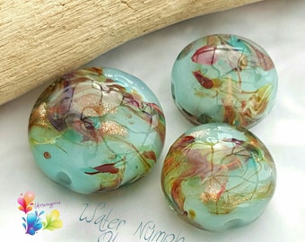Lampwork Beads Water Nymph Glamour Lentils .. PER BEAD