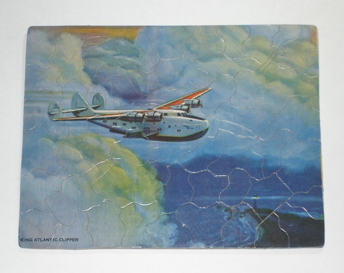 Vintage 1941 Picture Puzzles of Famous Planes 3 Large-Piece Children's Puzzles