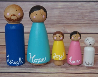 Custom Dollhouse Family // Dollhouse Family // Nontoxic Toys // Waldorf Toys // Rainbow Family