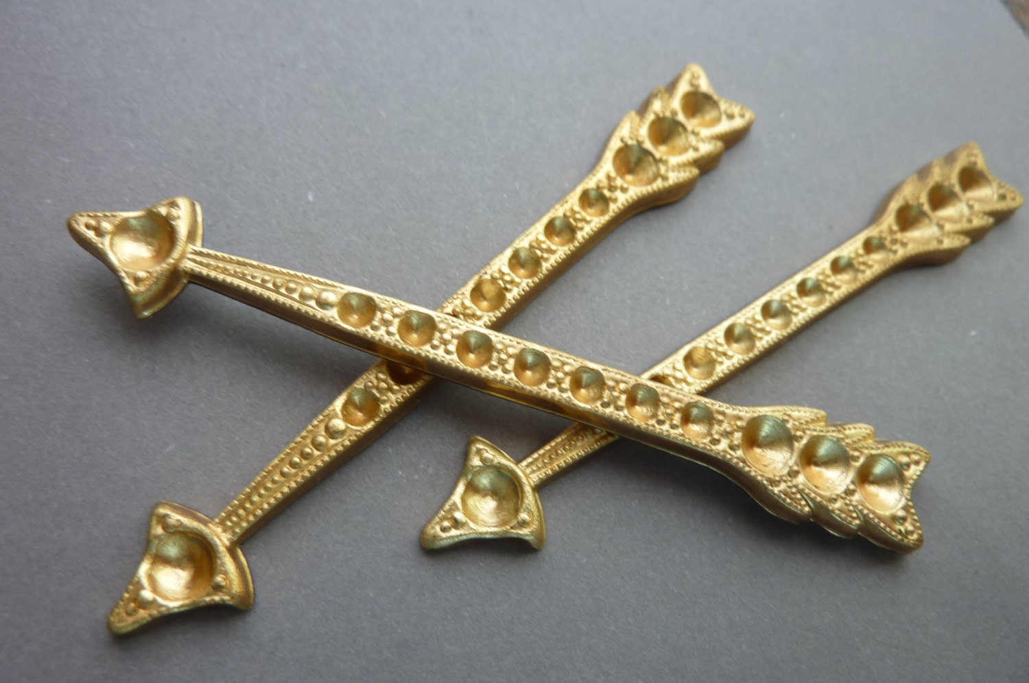 Large Brass Arrow Stamping with Settings Steampunk