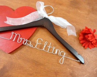 Bridal Hanger With Name Bride Hangers Bridal Accessories Wedding Dress Hangers Personalized Wire Hangers