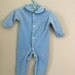 Vintage Soft Blue Bunny Rabbit Baby Footed Pajamas Sleeper 0-3 months