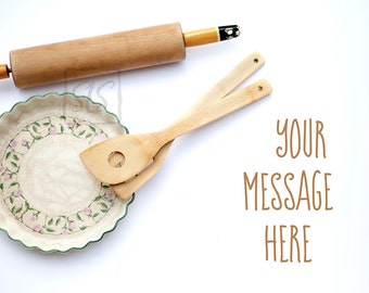 Vintage Pie Plate Rolling Pin Baking Mockup Kitchen Cooking Styled Stock Photography Background Desktop Wallpaper #214