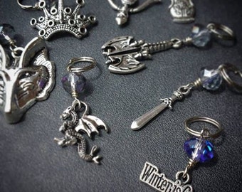 Winter Is Coming: Set of 8 Game of Thrones Inspired Stitch Markers for Knitters & Crocheters