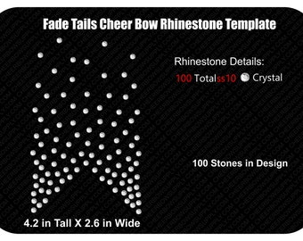 Fade Tails Rhinestone Cheer Bow Template INSTANT FILE DOWNLOAD