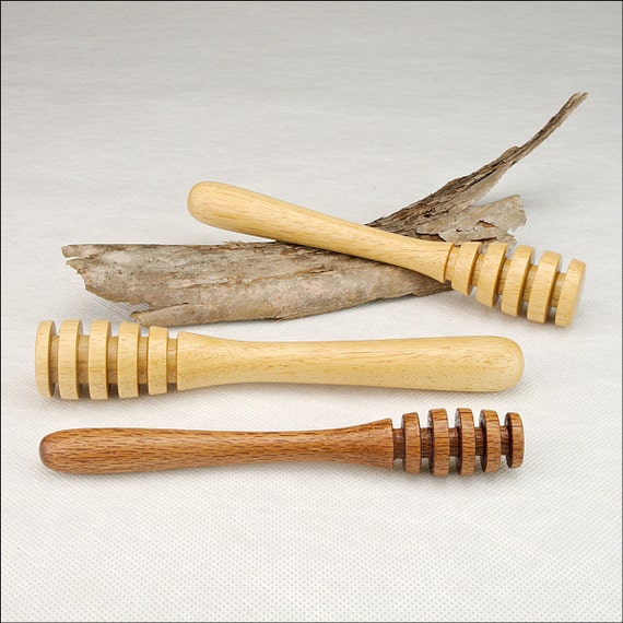 Honey Drizzler Dripper - Gorgeous Highest Quality Fully Sealed Honey Serving Utensil - Choose Light or Dark Wood - Sleek Minimal Design featured image