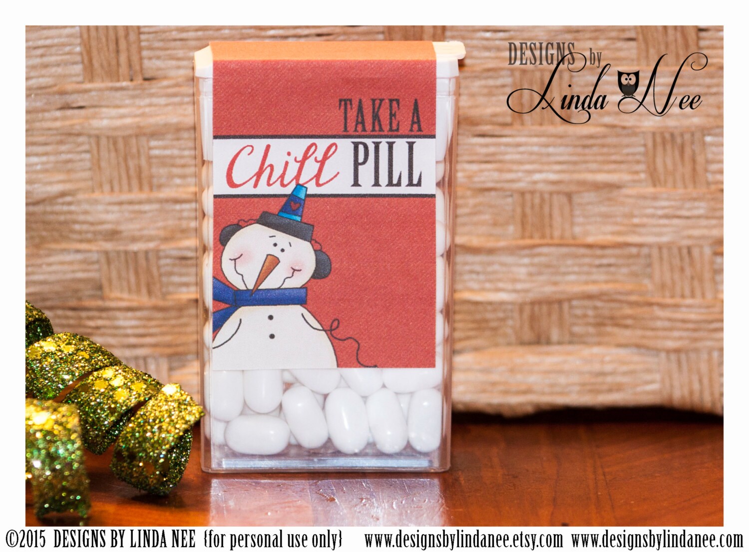 Tic Tac Labels Take a CHILL Pill Snowman Printable Tic Tac