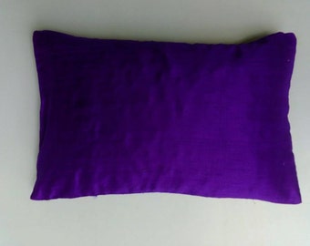 Indigo blue dupioni silk boudour pillow. decorative acction pillow. 12x18 inch pillow cover.
