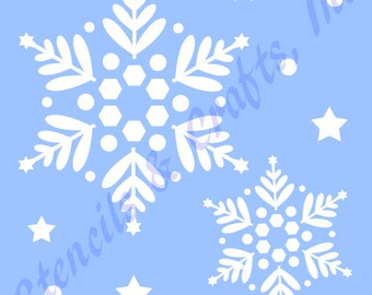 SNOWFLAKES CHRISTMAS STENCIL stencils template templates craft paint pochoir pattern scrapbook paint background #2 new