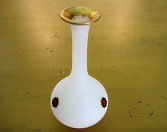 Vintage Frosted Glass Vase