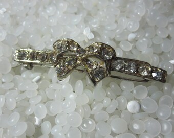 vintage barrette beautiful rhinestones barrette, rhinestone bow bridal hair, something old, prom hair
