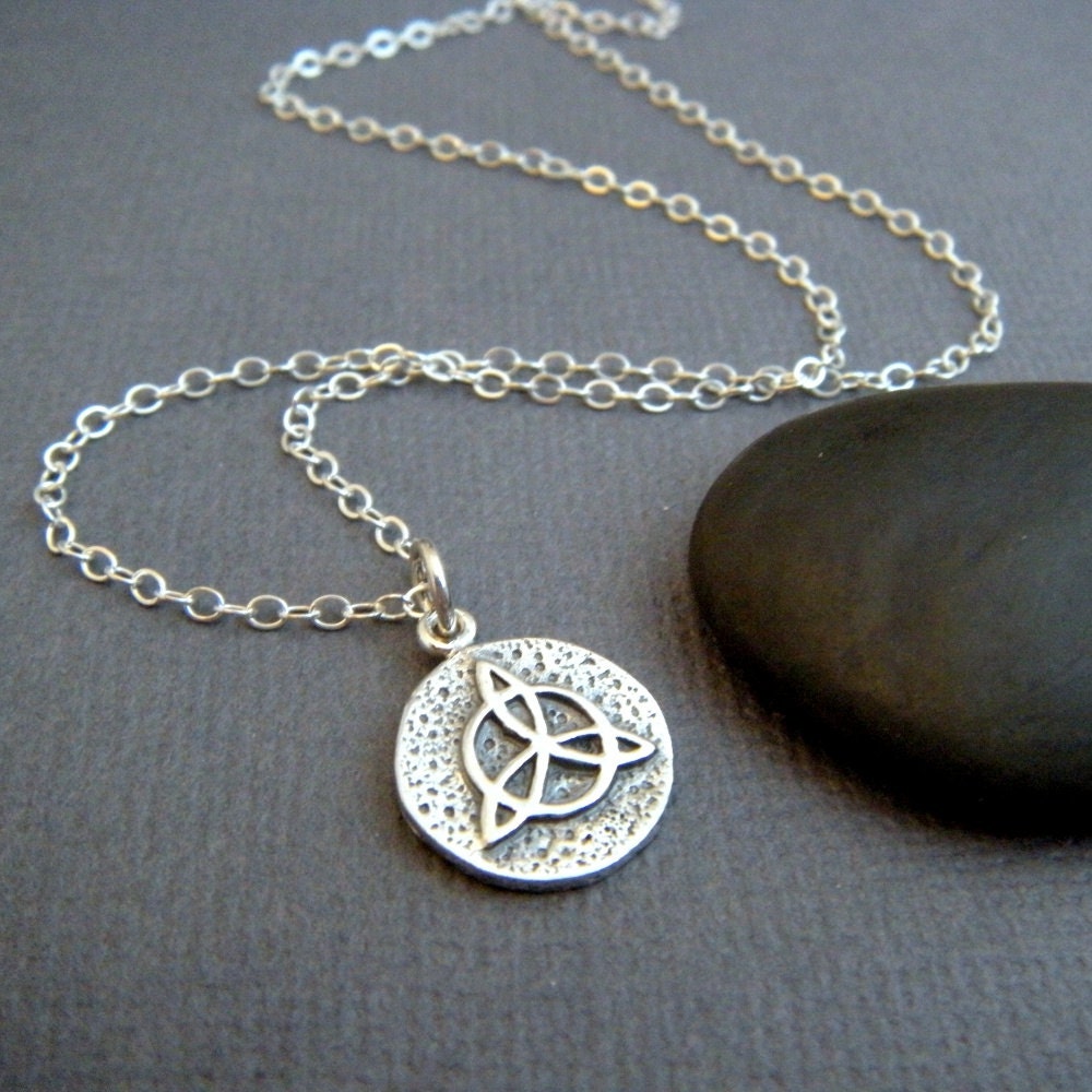 sterling silver protection symbol necklace. small triquetra