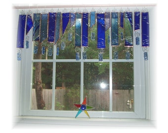 Cure for the Blues Number TWO Stained Glass Window Treatment Valance