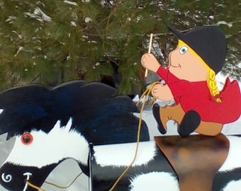 Horse mailbox, pony mailbox, girl rider and pony horse mailbox