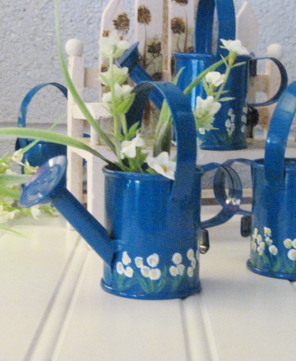 Hand Painted Miniature Watering Cans for Display or Favors