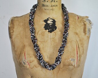 BRAIDED Beaded Necklace / southwestern