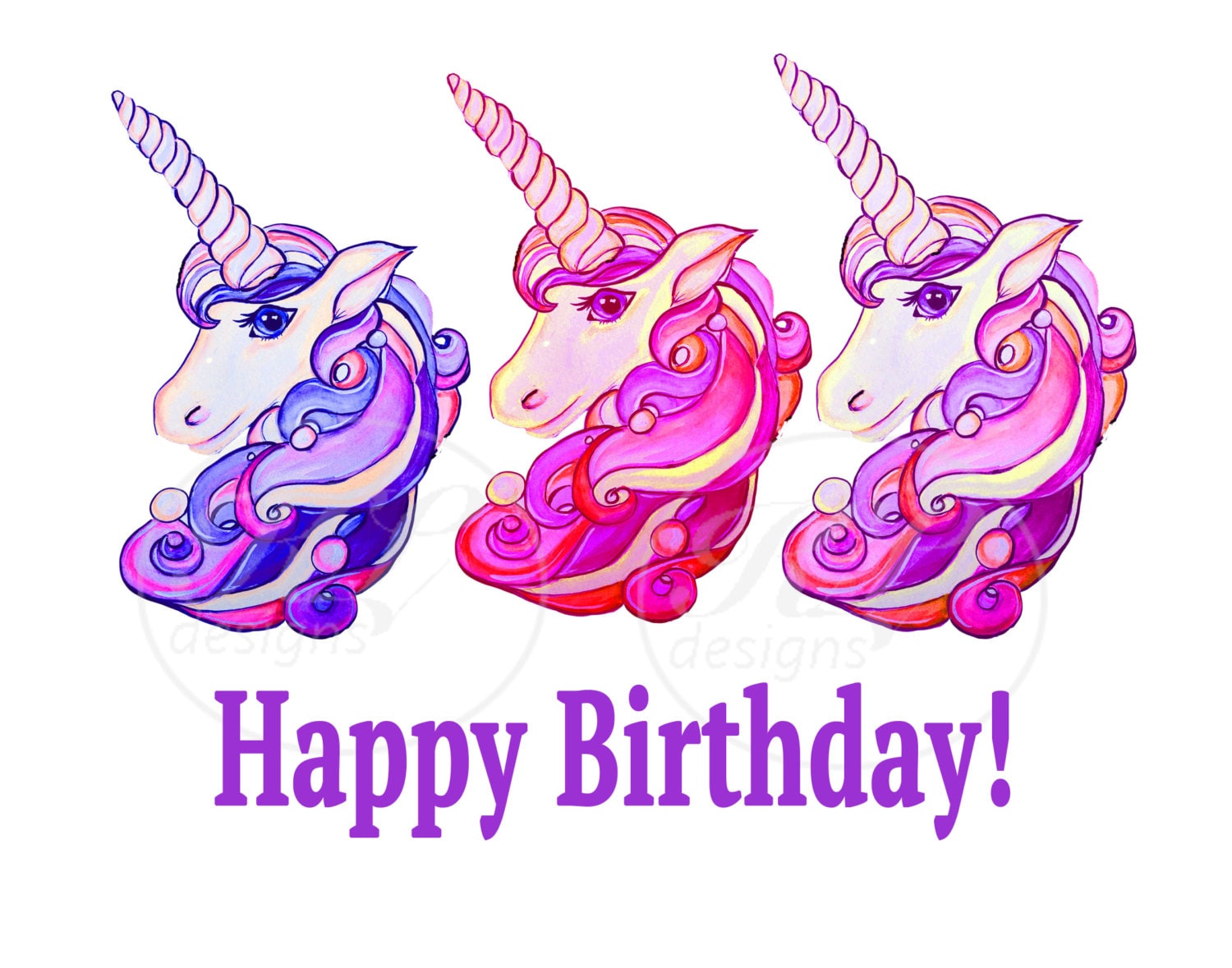 unicorn happy birthday printable