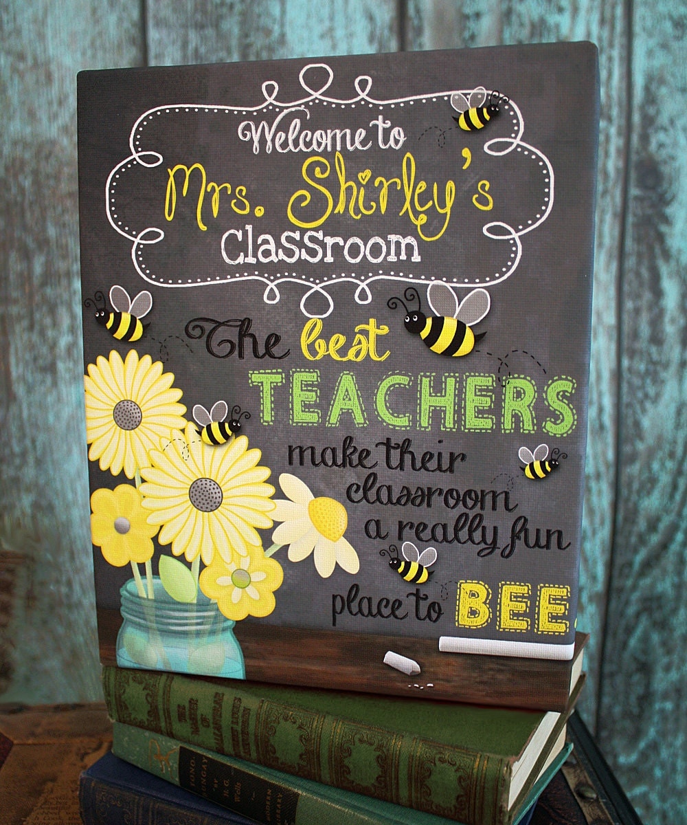 Teacher Personalized Classroom Canvas The Best by ToadAndLily