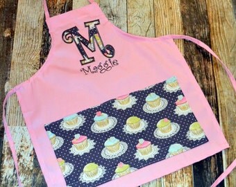 Personalized Child's Apron - Pink or White Apron - Choose Your Fabrics - Great for Pretend Play or Dress Up - Boys or Girls