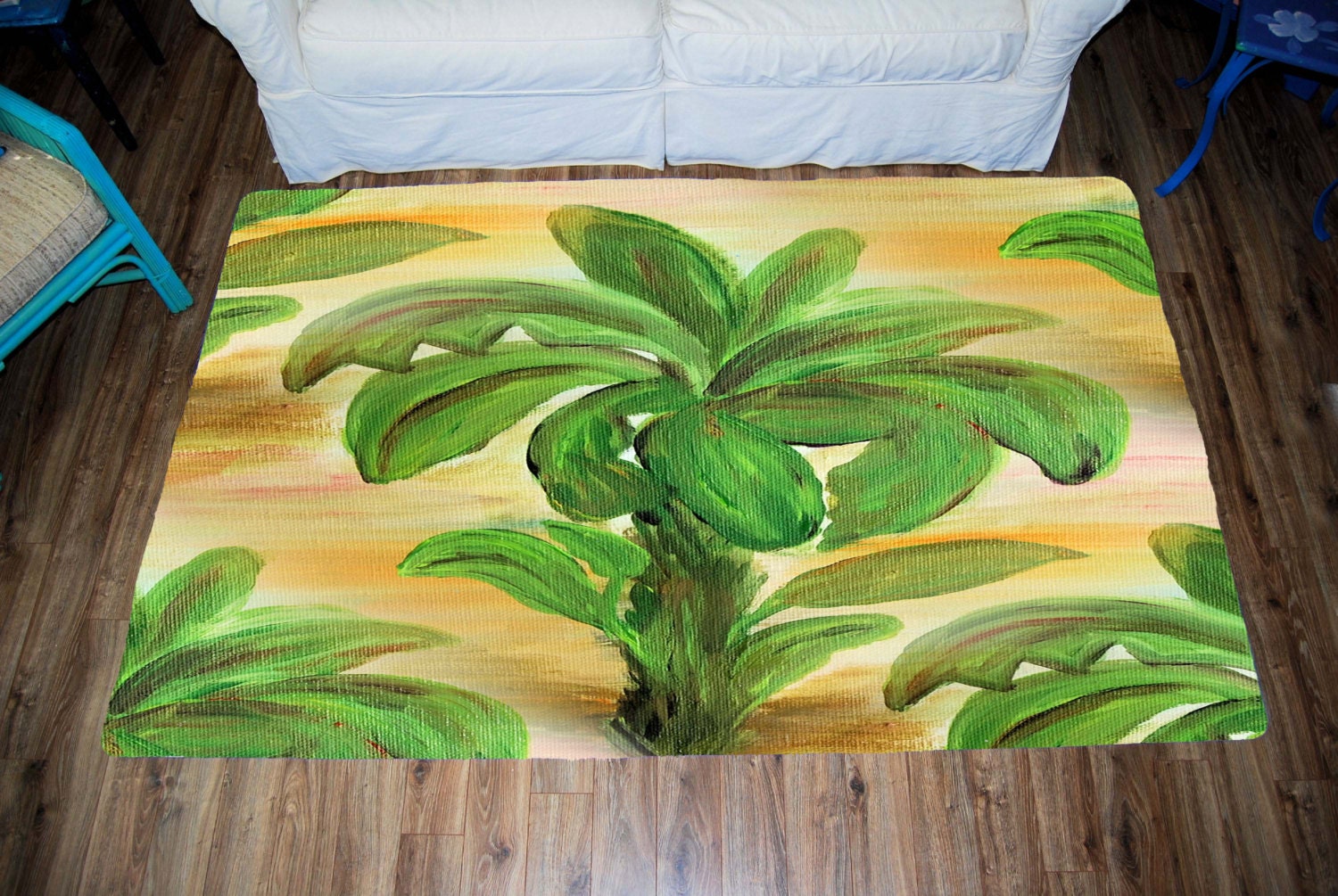 Banana Palms Tropical design area rugs