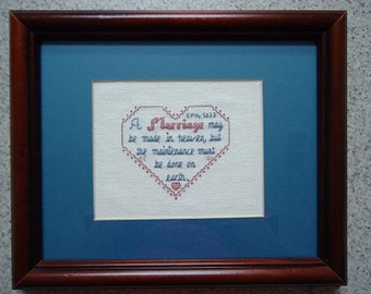A Marriage Is - Inspirational Cross Stitch Picture - Wall Decor