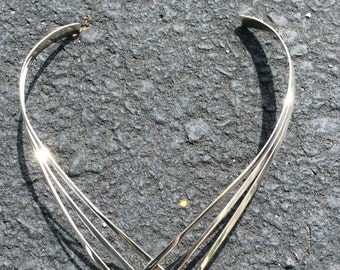 Woven sterling silver necklace