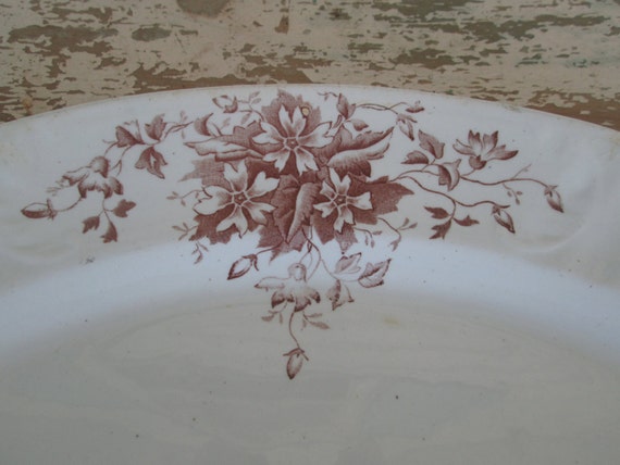 reserved shireen brown transferware platter ironstone brown reserved shireen brown transferware platter ironstone brown