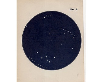 1910 mini constellation figures original antique celestial astronomy print - map 2