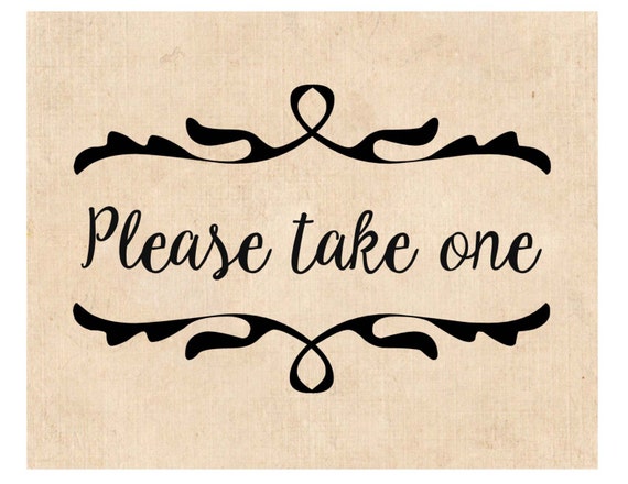 Items similar to Please Take One Printable, Wedding Printable, Wedding Favor Printable, Please