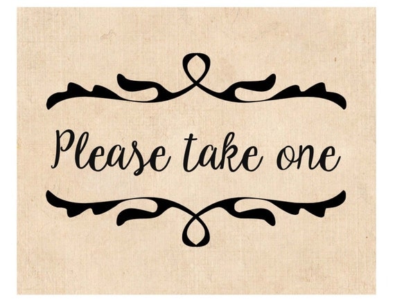 Items Similar To Please Take One Printable Wedding Printable Wedding 