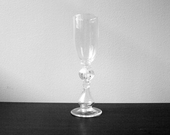 Blown Glass Goblet Stemware - Champagne Flute - Clear