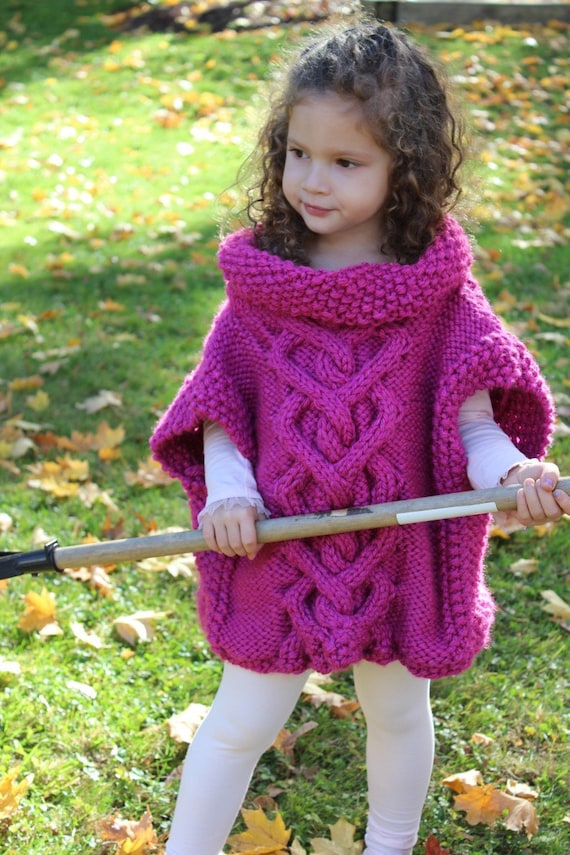 Cape KNITTING PATTERN- The Kate Pullover Poncho (toddler ...