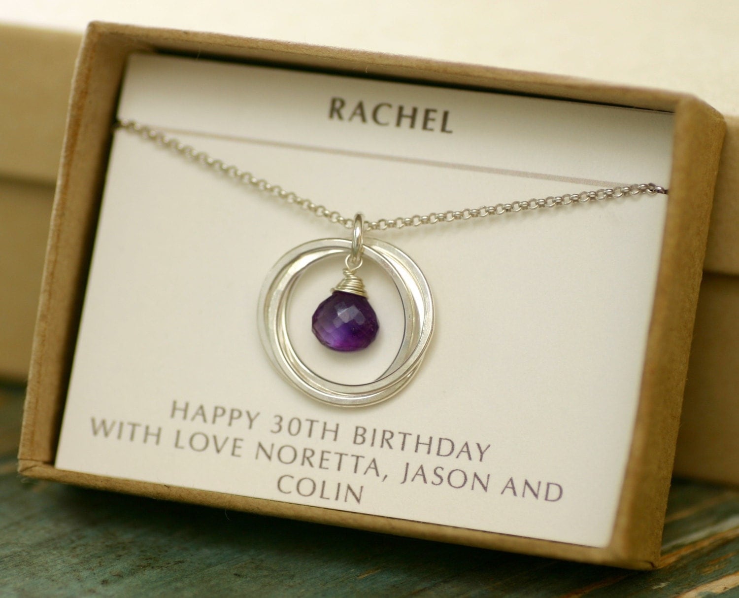 30th birthday gift for her amethyst necklace for daughter 3