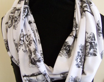 Alice In Wonderland Toile Knit Infinity Scarf