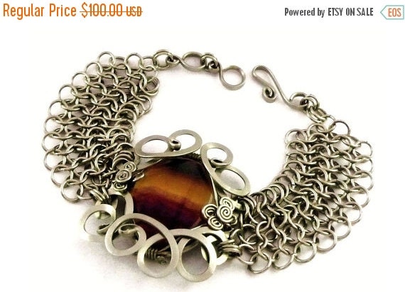 ON SALE Rainbow Bracelet Chainmaille Bracelet by HyppieChic