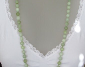 Serpentine bead necklace, 10mm beads , 32 inches