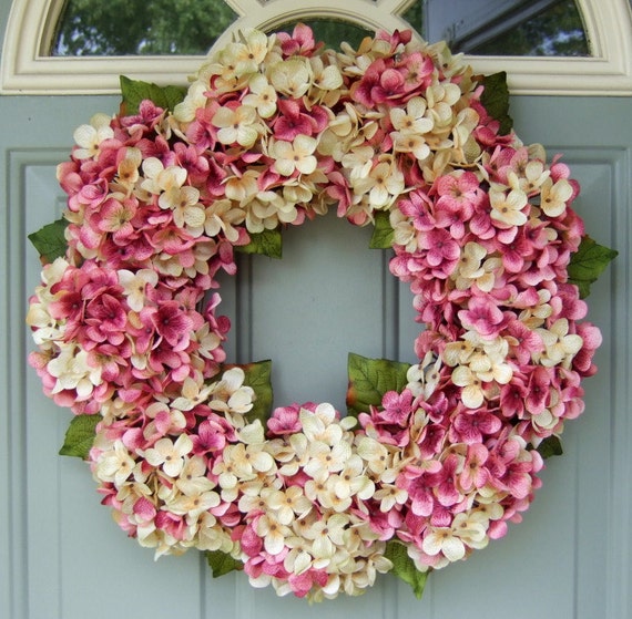 Summer Wreath Summer Hydrangea Wreath Summer Door Wreath 2334