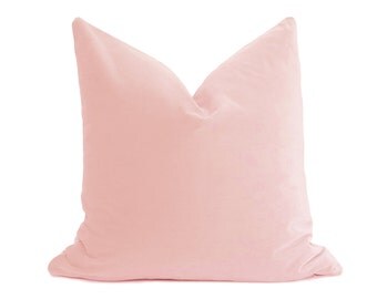 Blush Velvet Pillow Cover - Belgium Velvet - Blush Pillow - Light Pink Pillow - Velvet Pillow - Pink Throw Pillow - Rose Quartz Pillow Cover