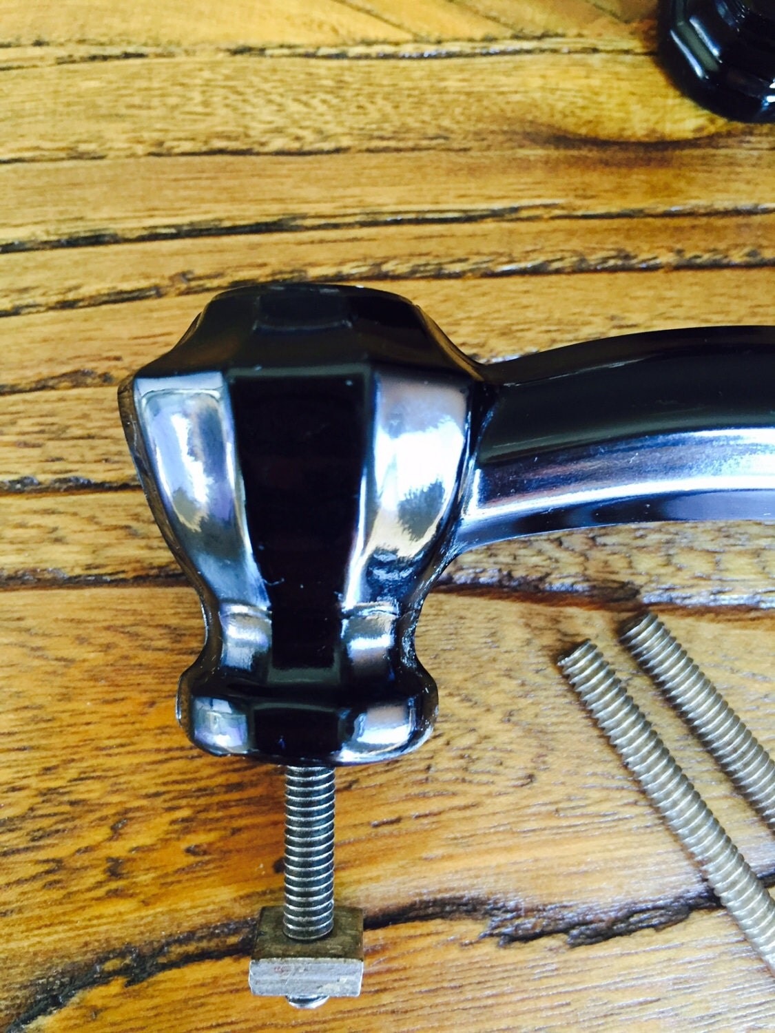 Black Glass Drawer Pulls Set Of Two Faceted by missenpieces