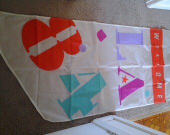 Large Vintage 1984 Olympic Games Banner