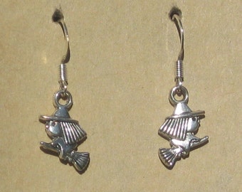 Witch on Broom Earrings