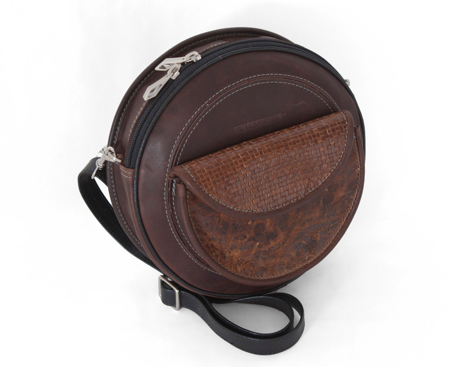 Brown purse Brown round purse small leather crossbody bag