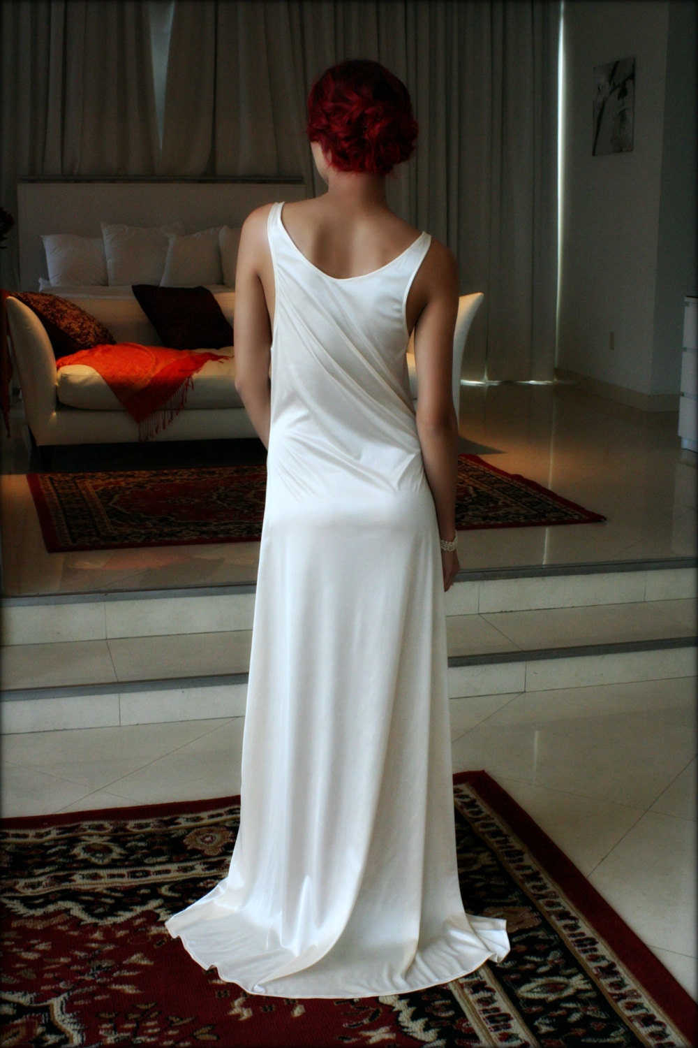 Bridal Nightgown Satin Slip Dress Liner Bridal by SarafinaDreams