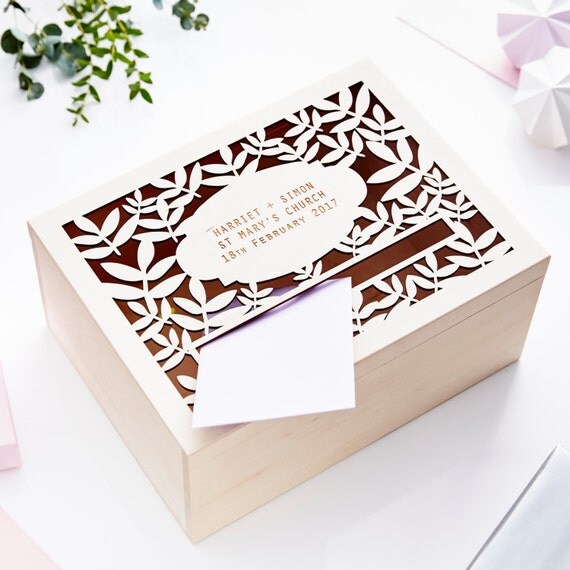 Botanical Personalised Wedding Post Box