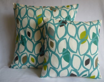 PAIR 22" Teal Blue Designer Cushion Covers Pillowcases Shams Slips Scatter.