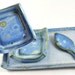 Tapas Plates Serving Tray and Spoon Set Handmade Ceramics Stoneware Pottery Blue Condiment Dishes